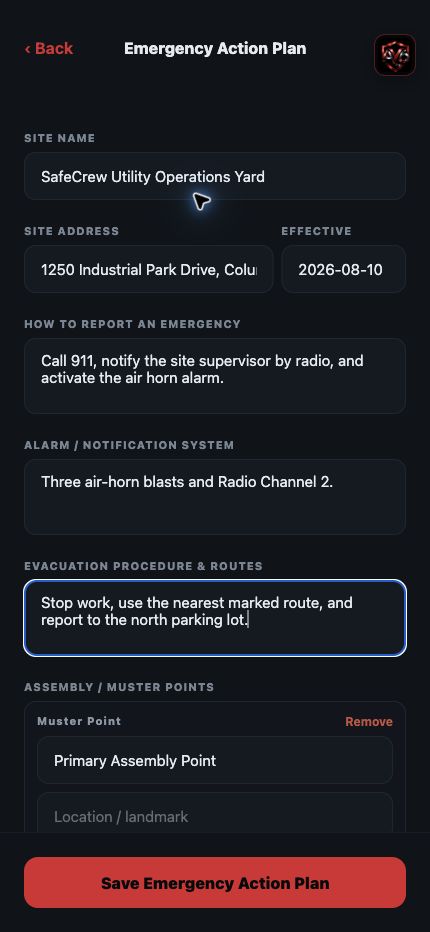 Keep emergency plans practical shown in the Deltorin SafeCrew mobile application